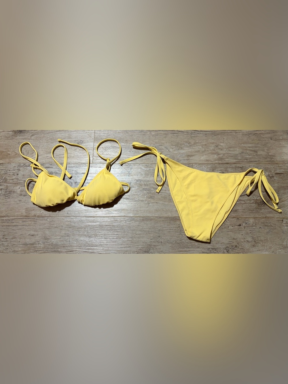 Wilo The Label Yellow 2-Piece String Bikini Bathing Suit Set